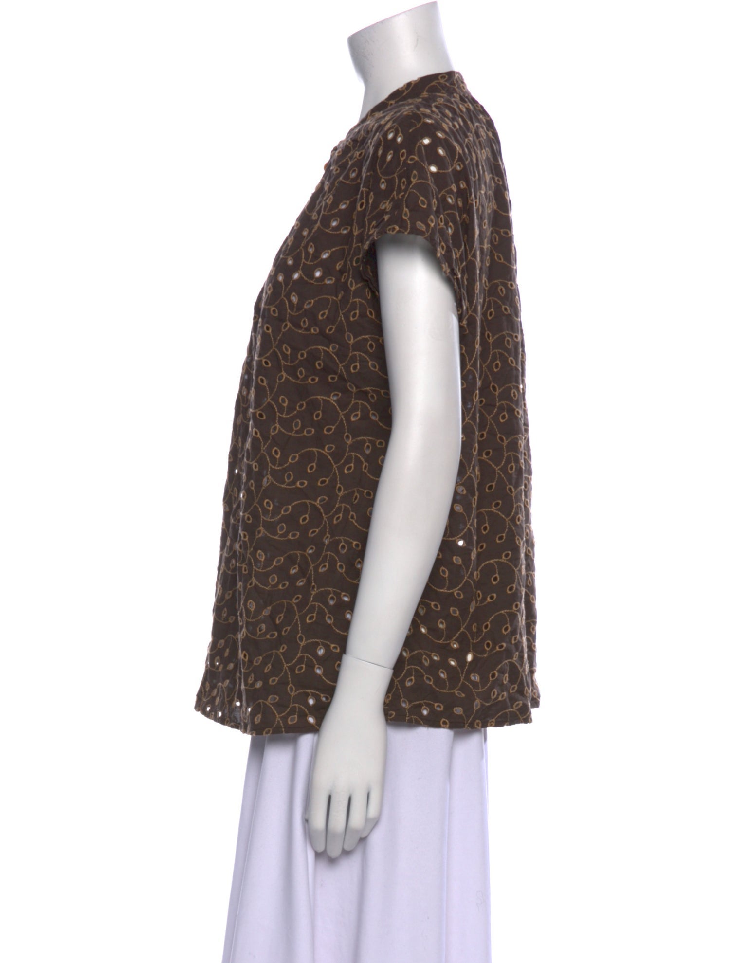 Momoni Patterned V-Neck Top