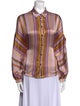 Momoni Silk Striped Button-Up Top