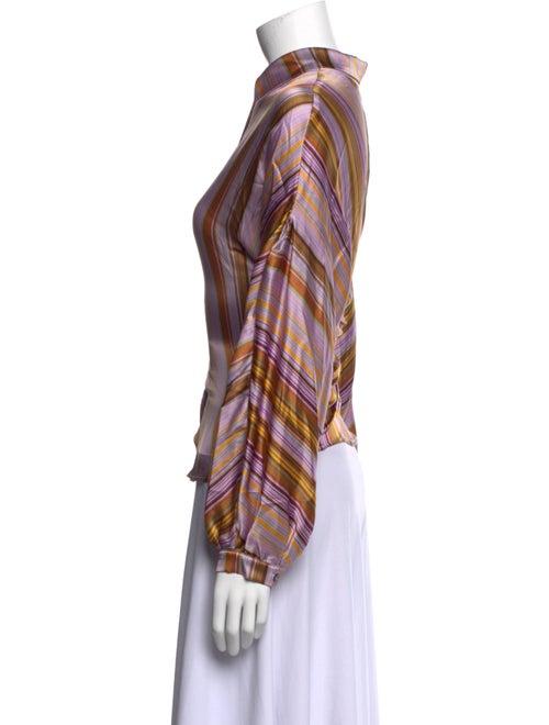 Momoni Silk Striped Button-Up Top