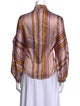 Momoni Silk Striped Button-Up Top