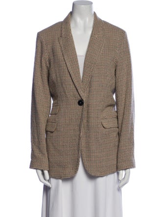 Momoni Wool Houndstooth Print Blazer