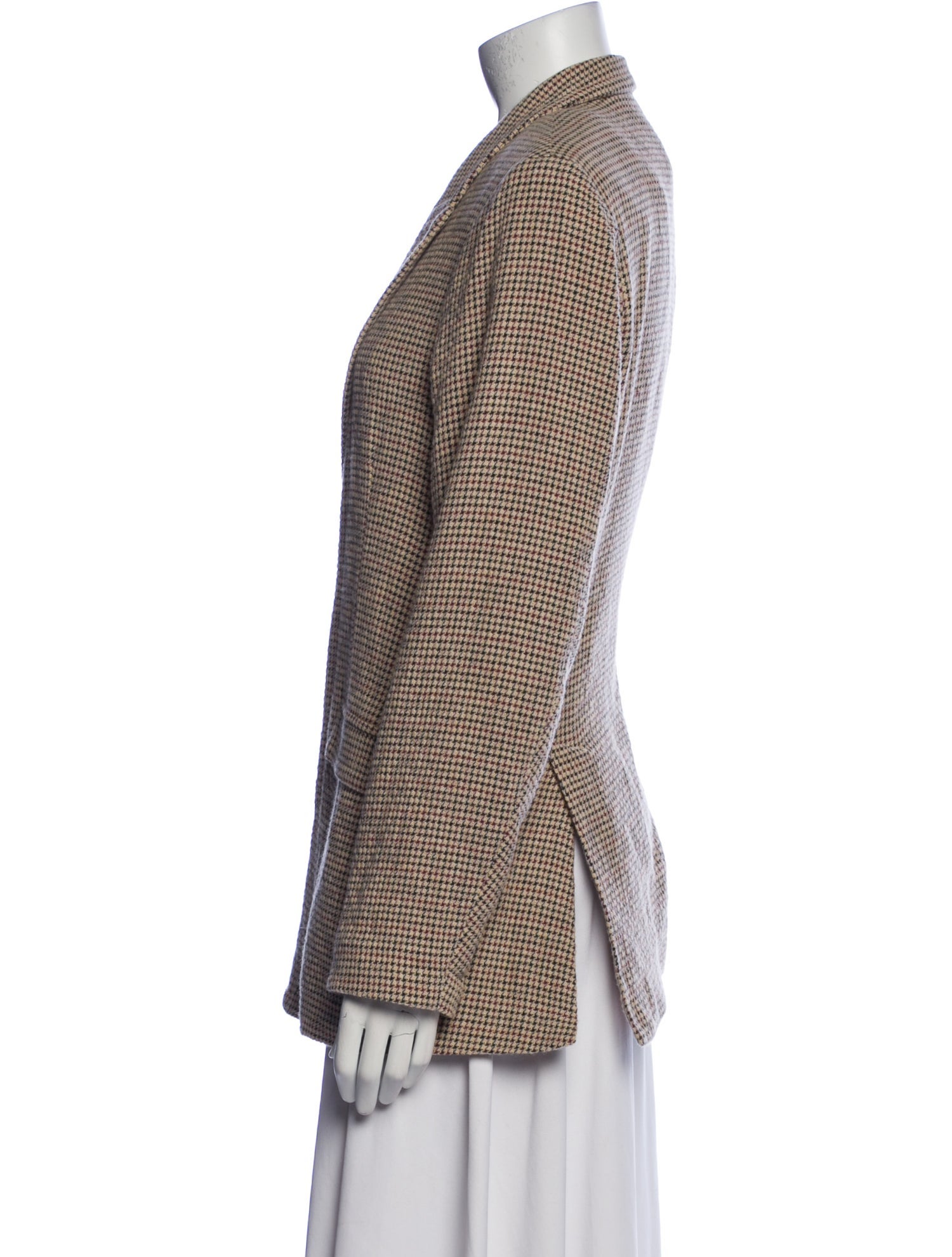 Momoni Wool Houndstooth Print Blazer