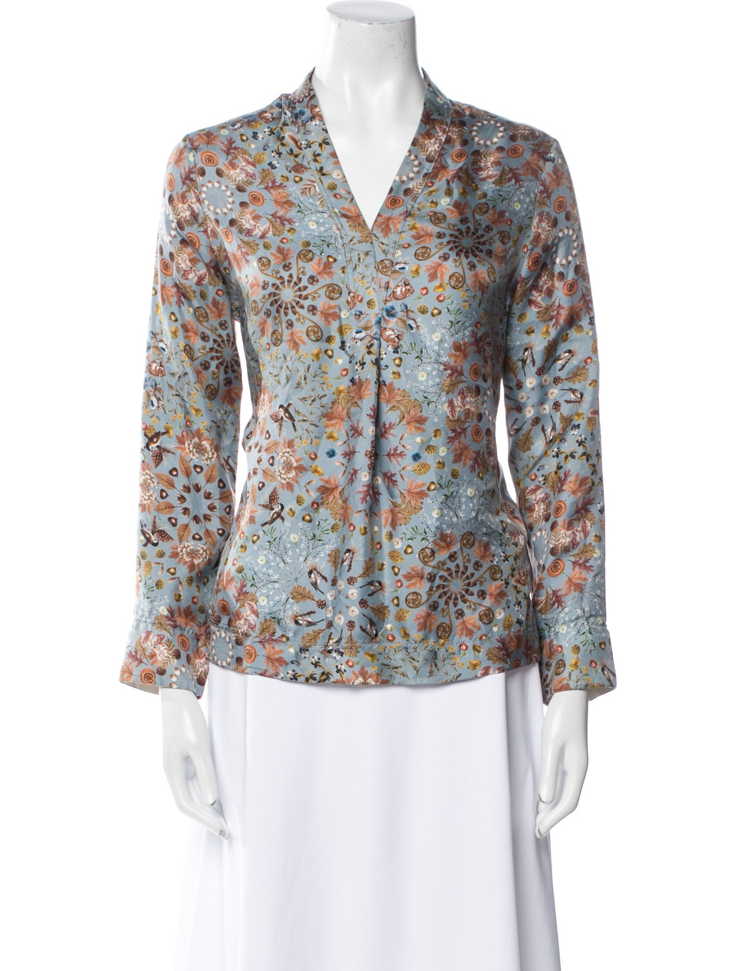 Momoni Silk Floral Print Blouse