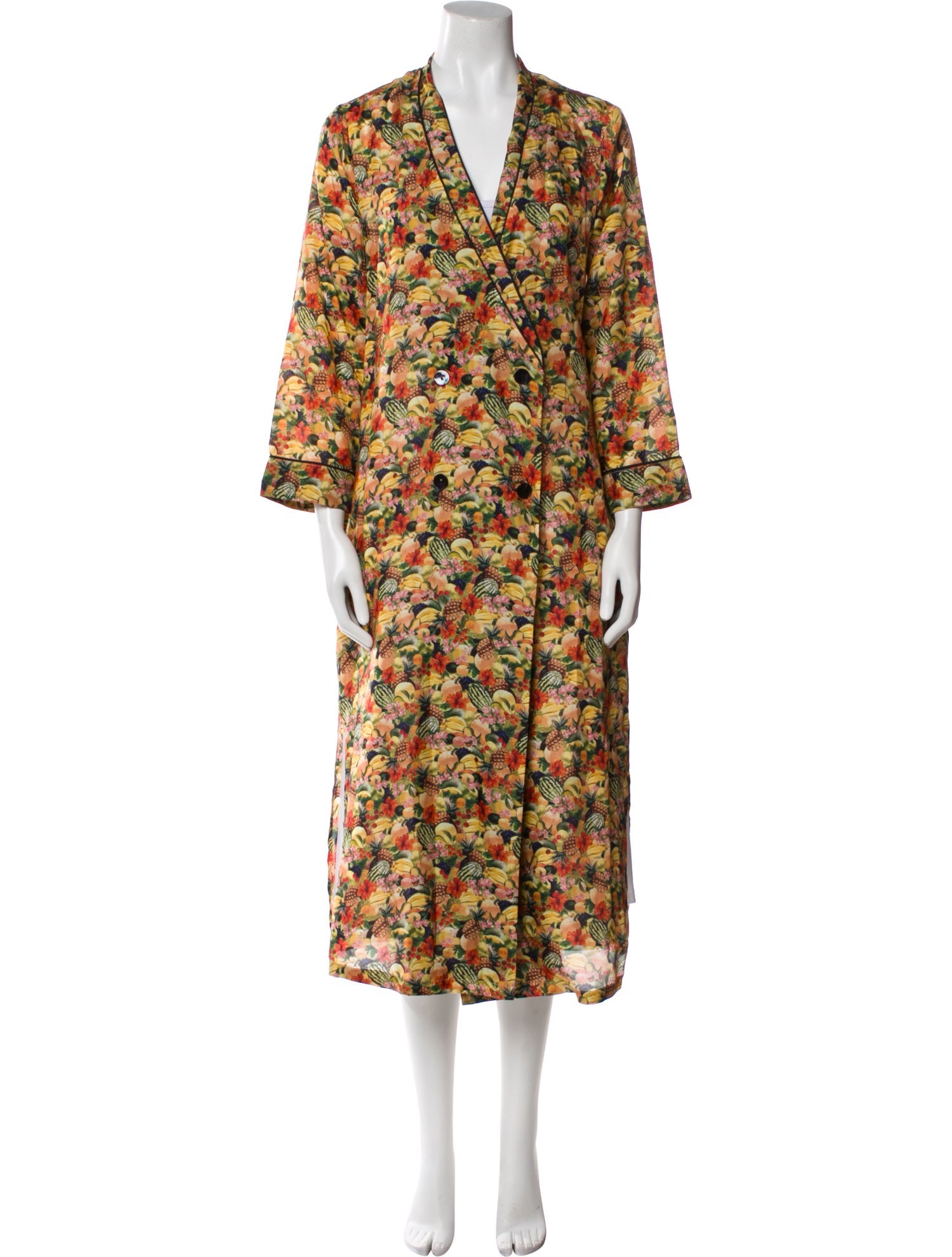 Momoni Silk Floral Print Robe