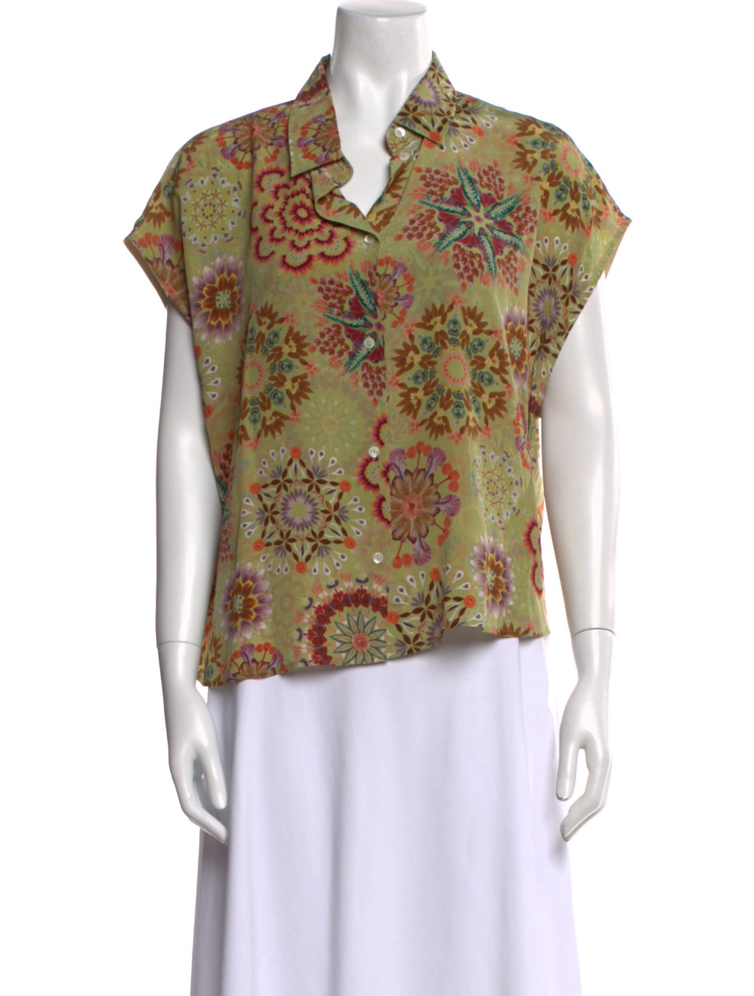 Momoni Silk Floral Print Blouse