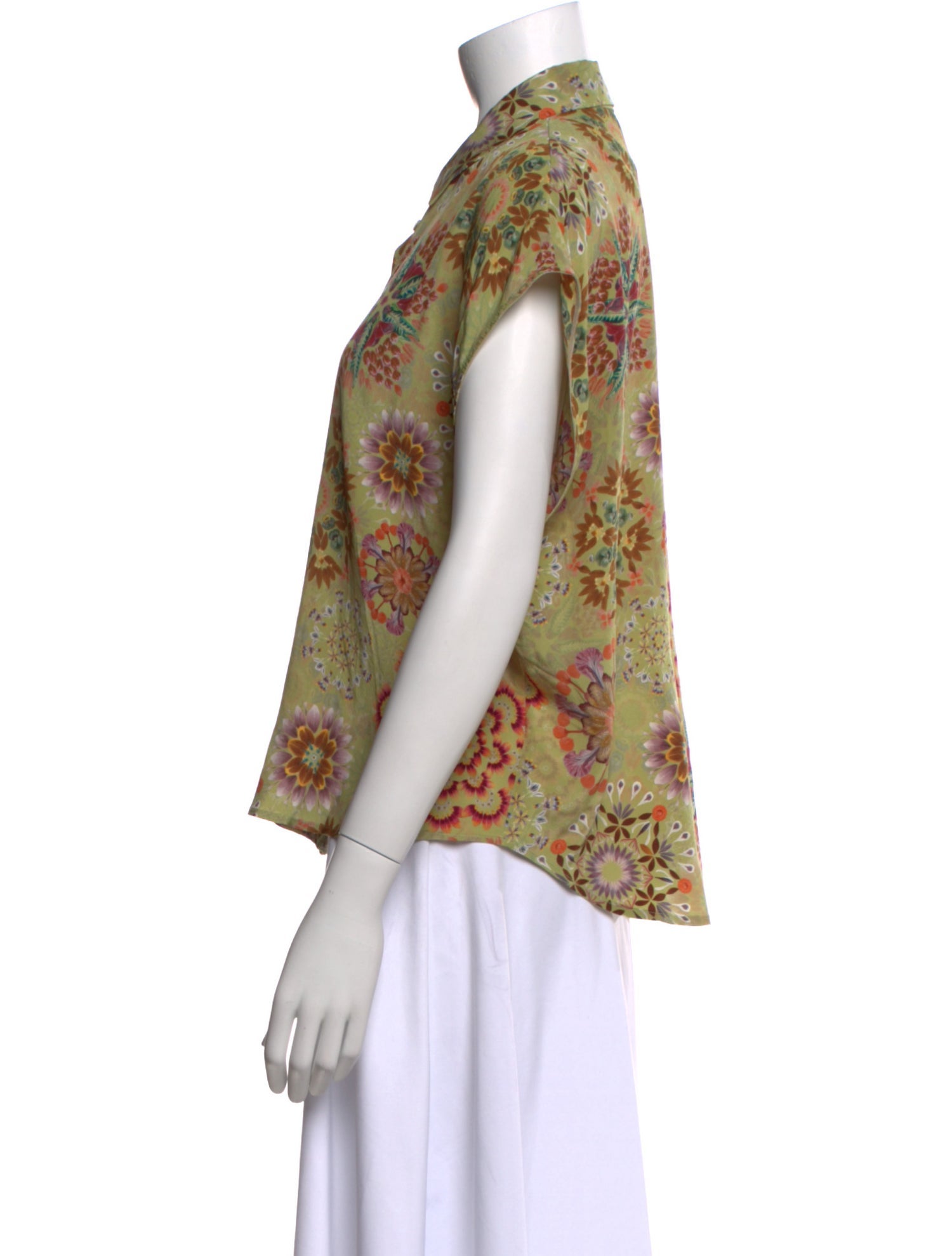 Momoni Silk Floral Print Blouse