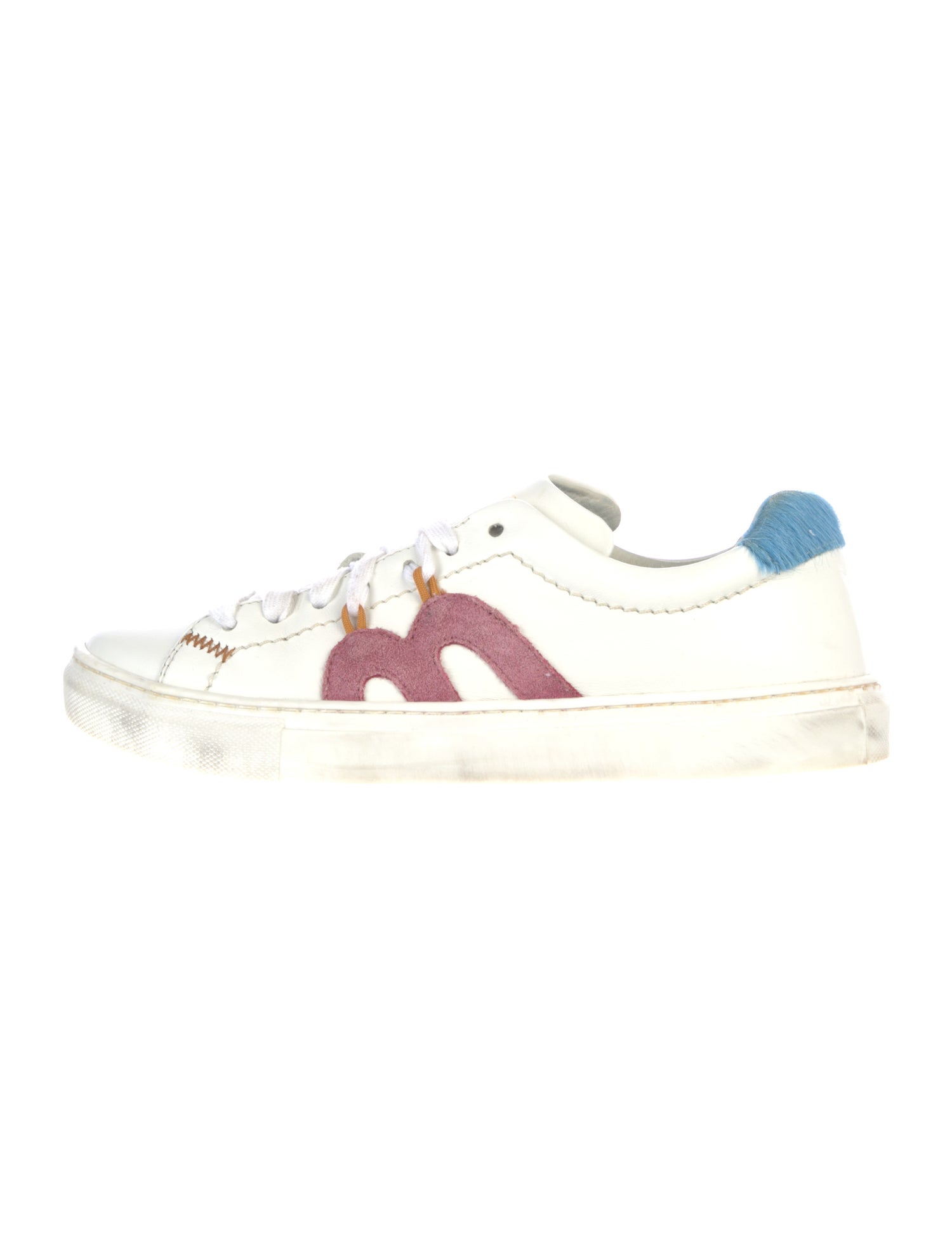 Momoni Leather Graphic Print Sneakers