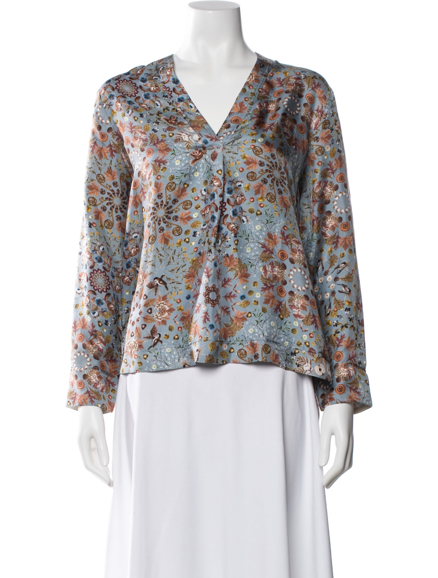 Momoni Silk Floral Print Blouse