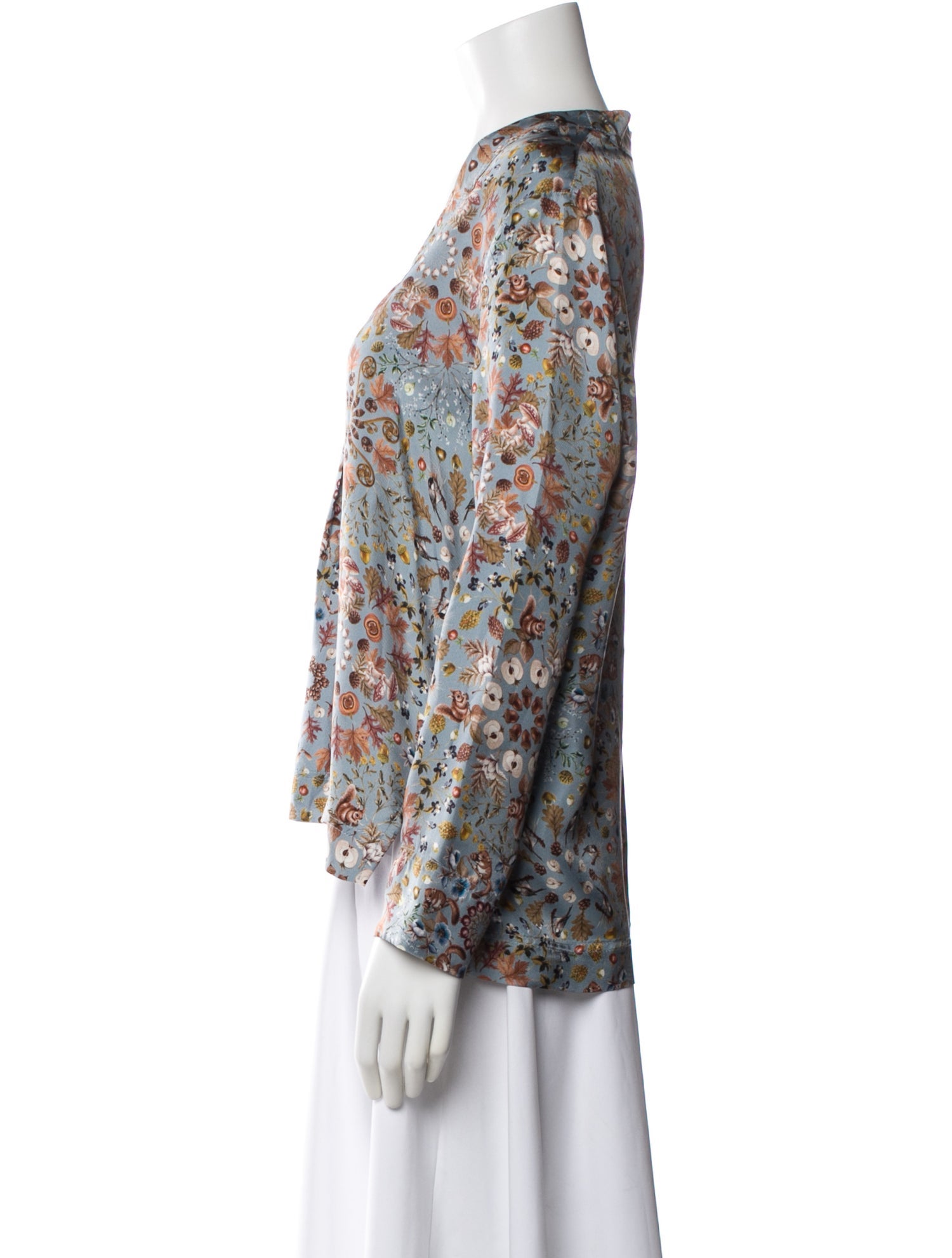 Momoni Silk Floral Print Blouse