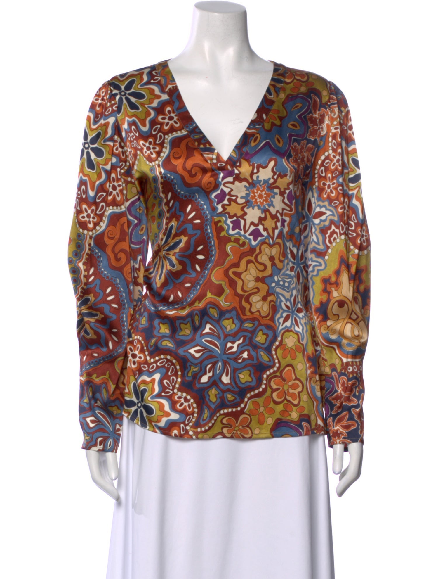Momoni Silk Paisley Print Blouse