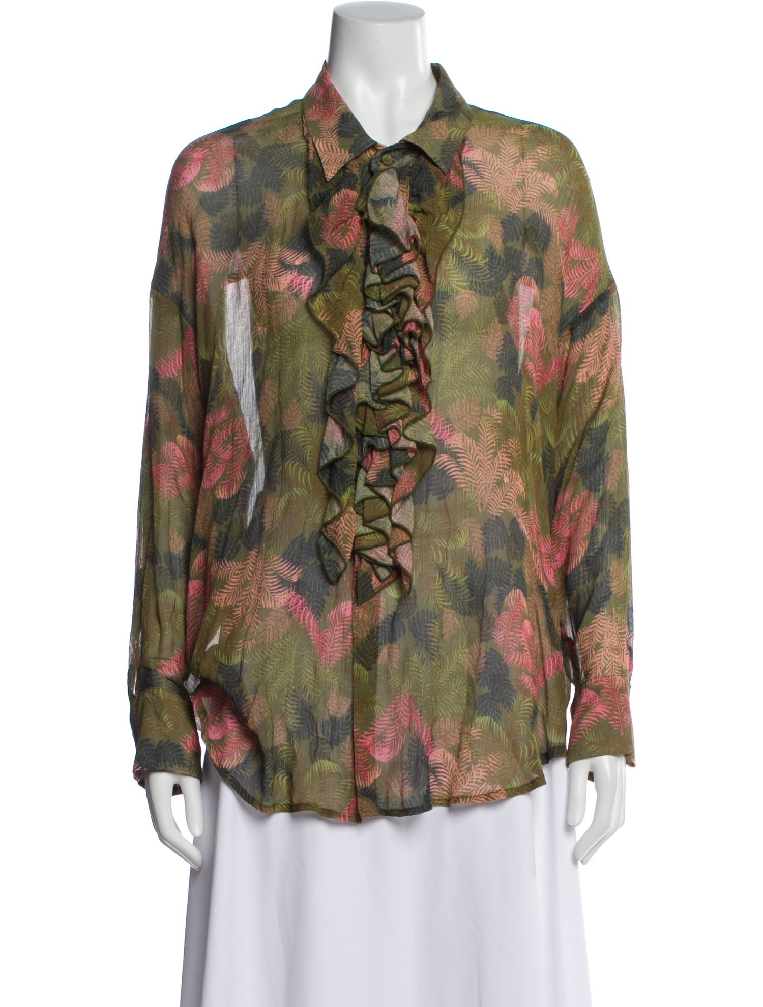 Momoni Floral Print Long Sleeve Blouse
