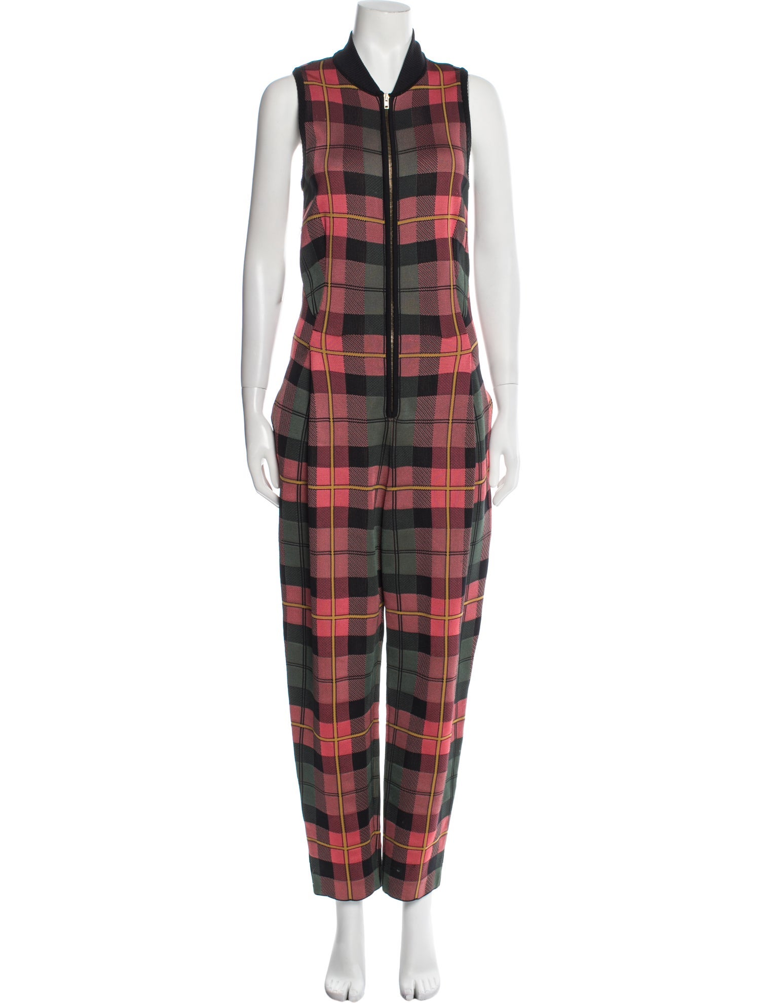 M Missoni Plaid Print Mock Neck Jumpsuit