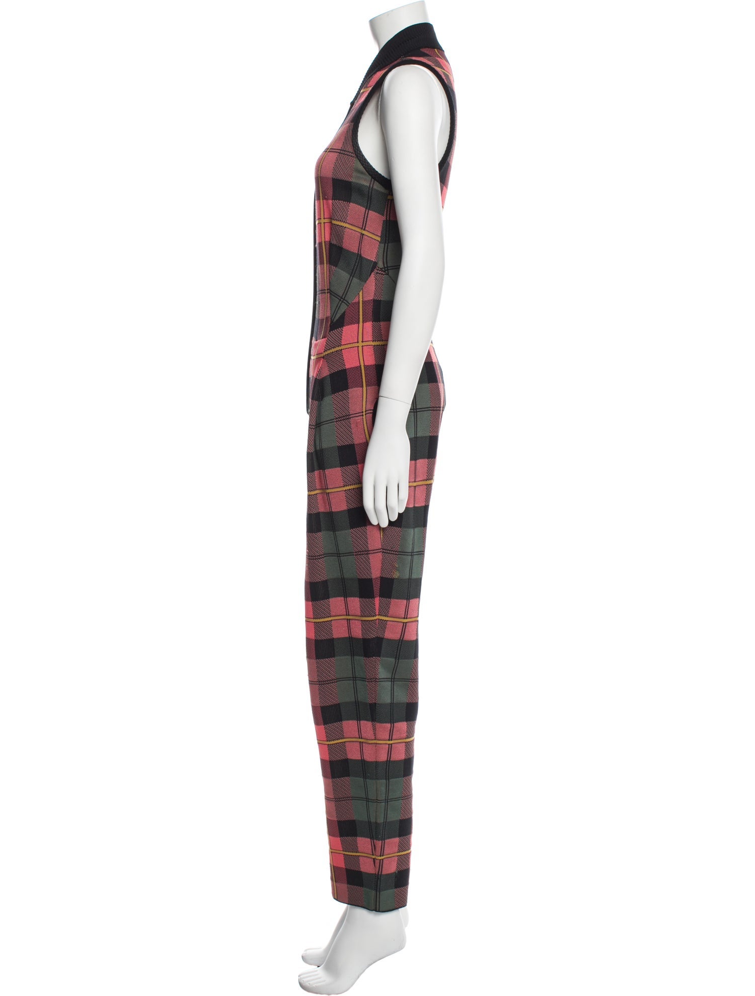 M Missoni Plaid Print Mock Neck Jumpsuit