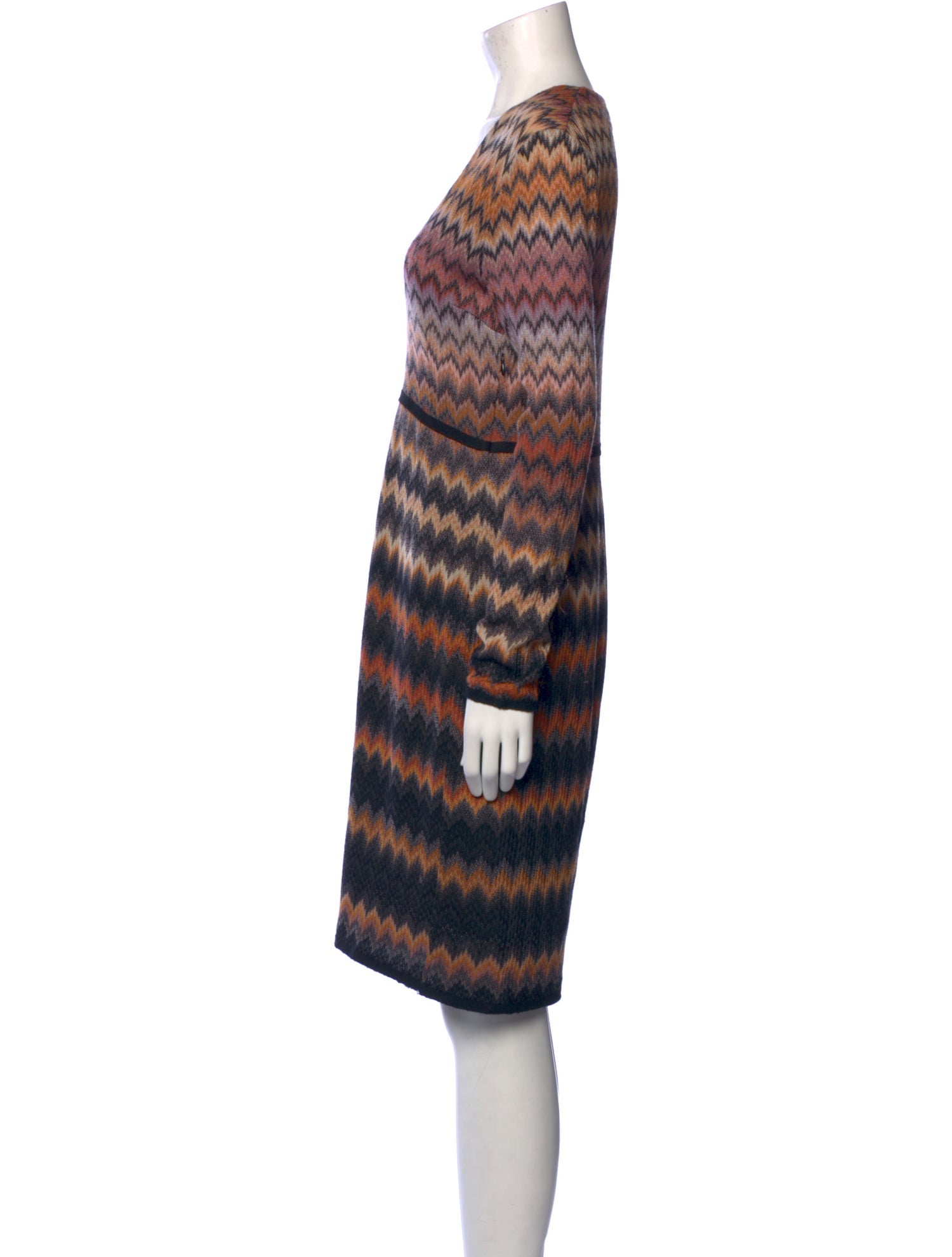 Robe M Missoni En Laine Mérinos Imprimée - Taille XS (2), Manches Courtes, Occasion Très Bon état
