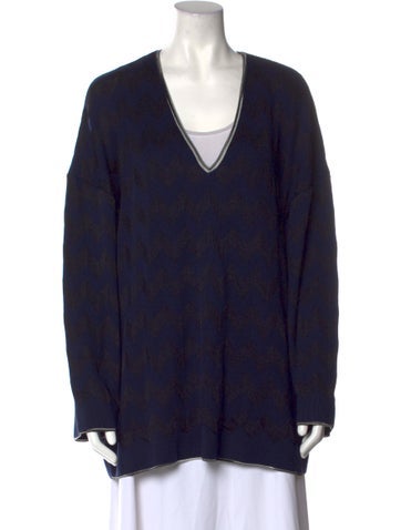 Missoni Knitwear Striped V-Neck Sweater L
