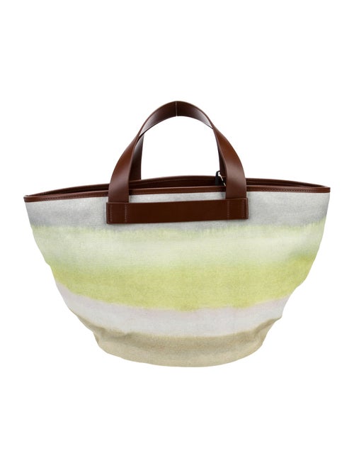Missoni Leather Trim Canvas Tote Bag