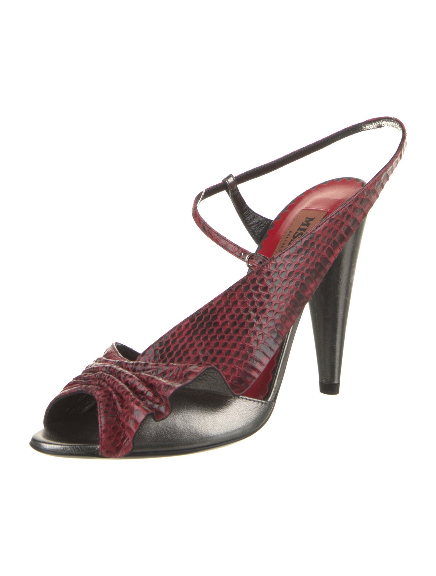 Missoni Embossed Leather Animal Print Slingback Sandals