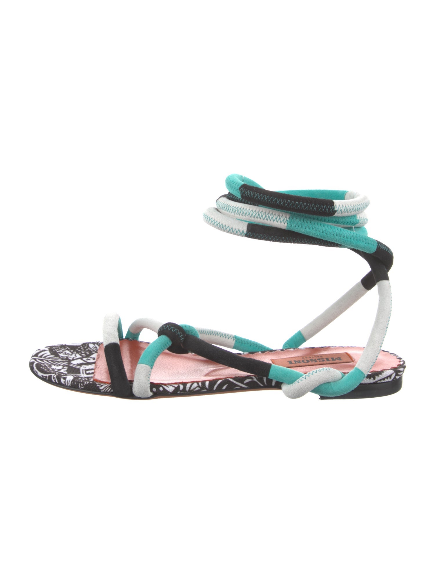 Missoni Suede Printed Gladiator Sandals