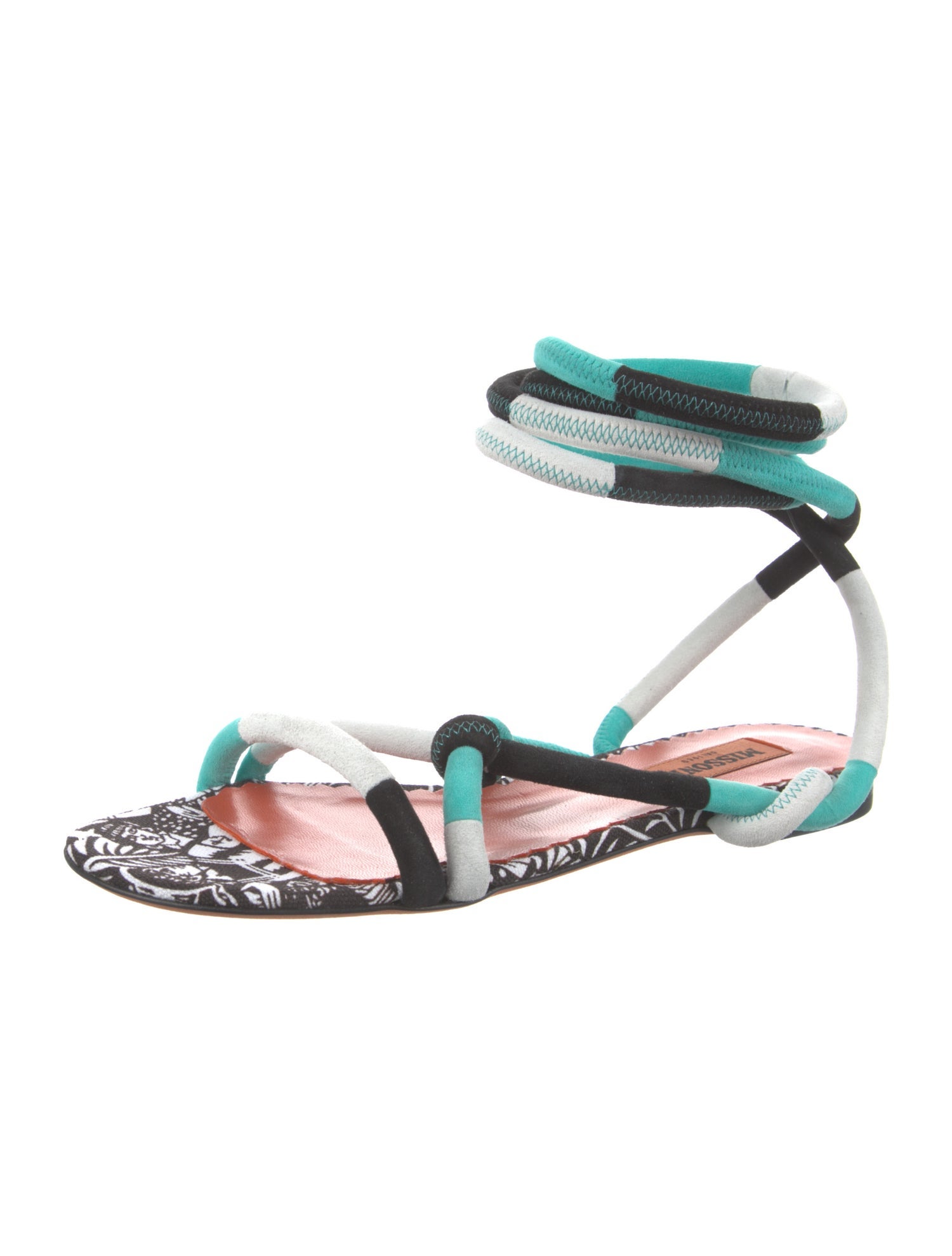 Missoni Suede Printed Gladiator Sandals