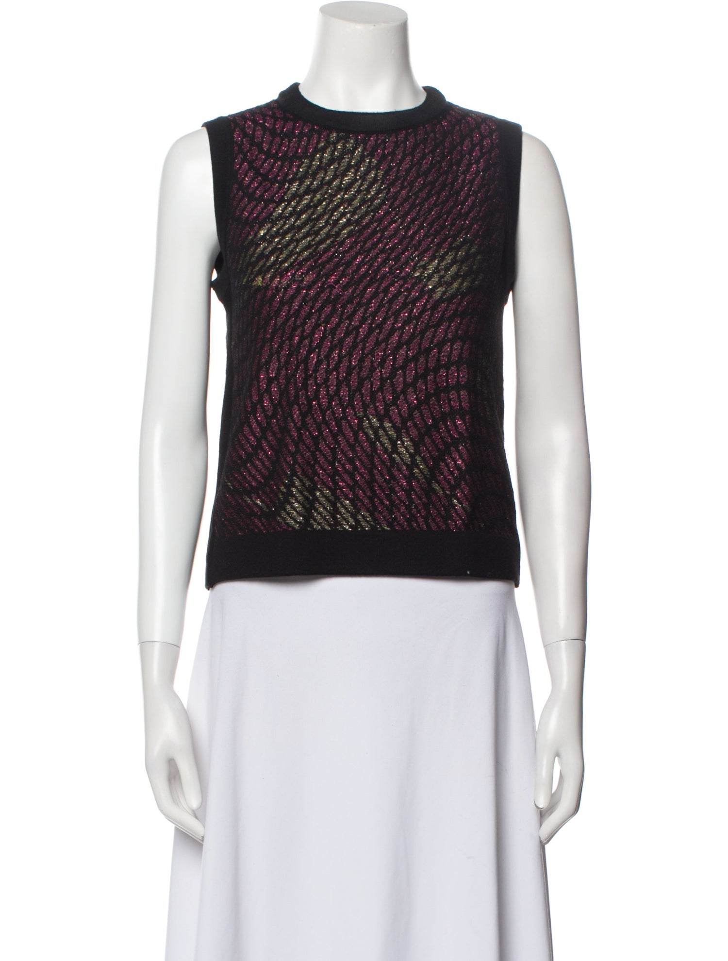 Missoni Crew Neck Sleeveless Crop Top