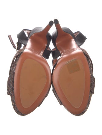 Missoni Printed Glitter Accents T-Strap Sandals