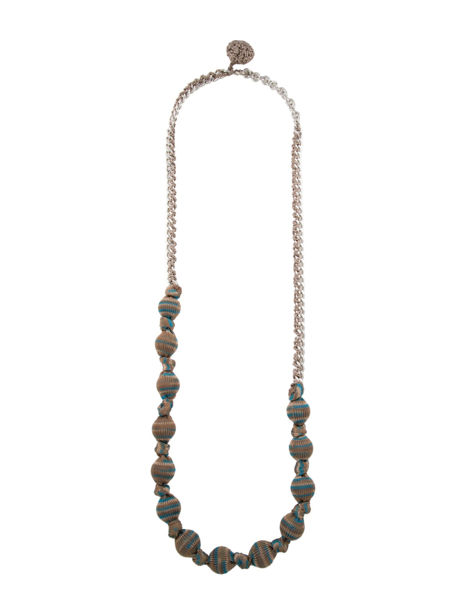 Missoni Fabric Knitted Bead Chain Necklace