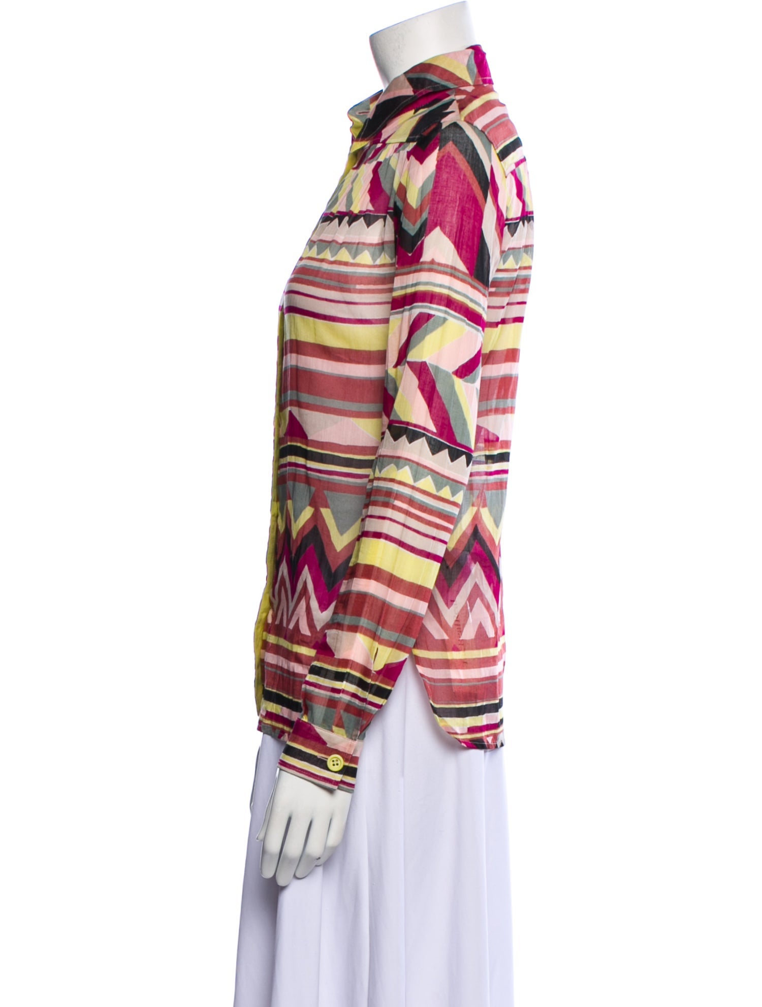 Missoni Printed Long Sleeve Button-Up Top