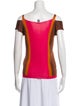 Missoni Colorblock Pattern Square Neckline Top