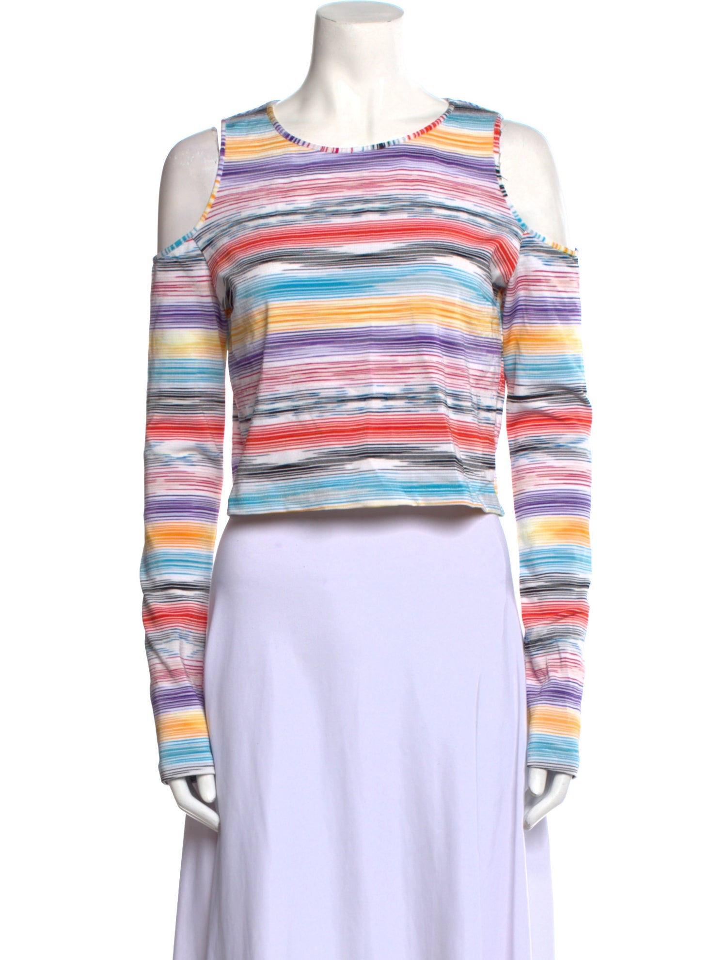 Missoni Striped Crew Neck Crop Top