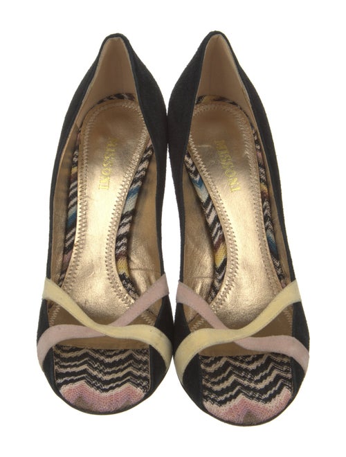 Missoni Suede Colorblock Pattern Slingback Sandals