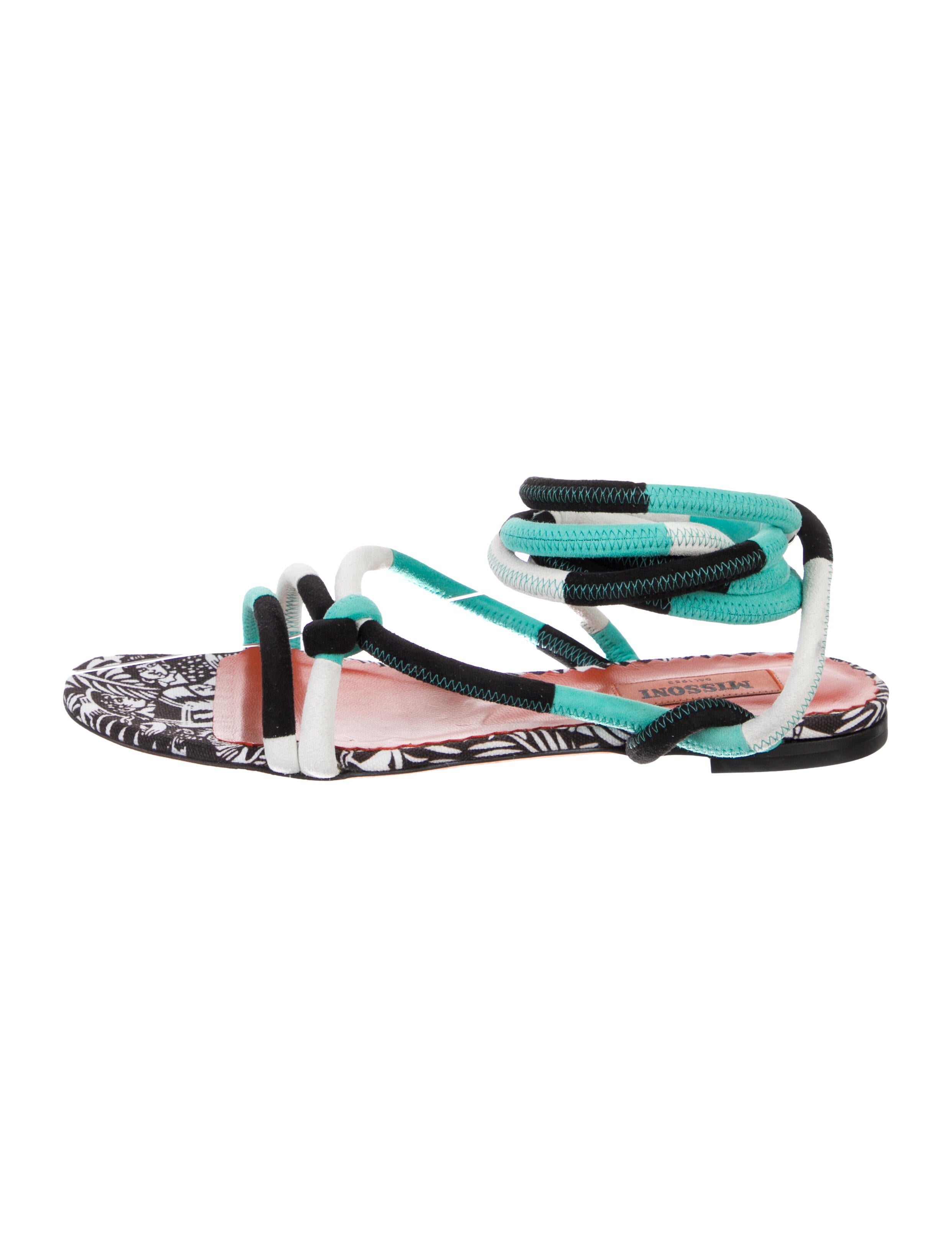 Missoni Leather Graphic Print Gladiator Sandals w/ Tags