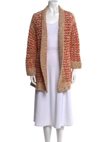 Missoni Knitwear Patterned Open Front Sweater L