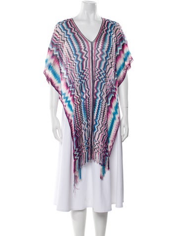 Missoni Swimwear Striped Fringe Trim Accent Cover-Up One Size