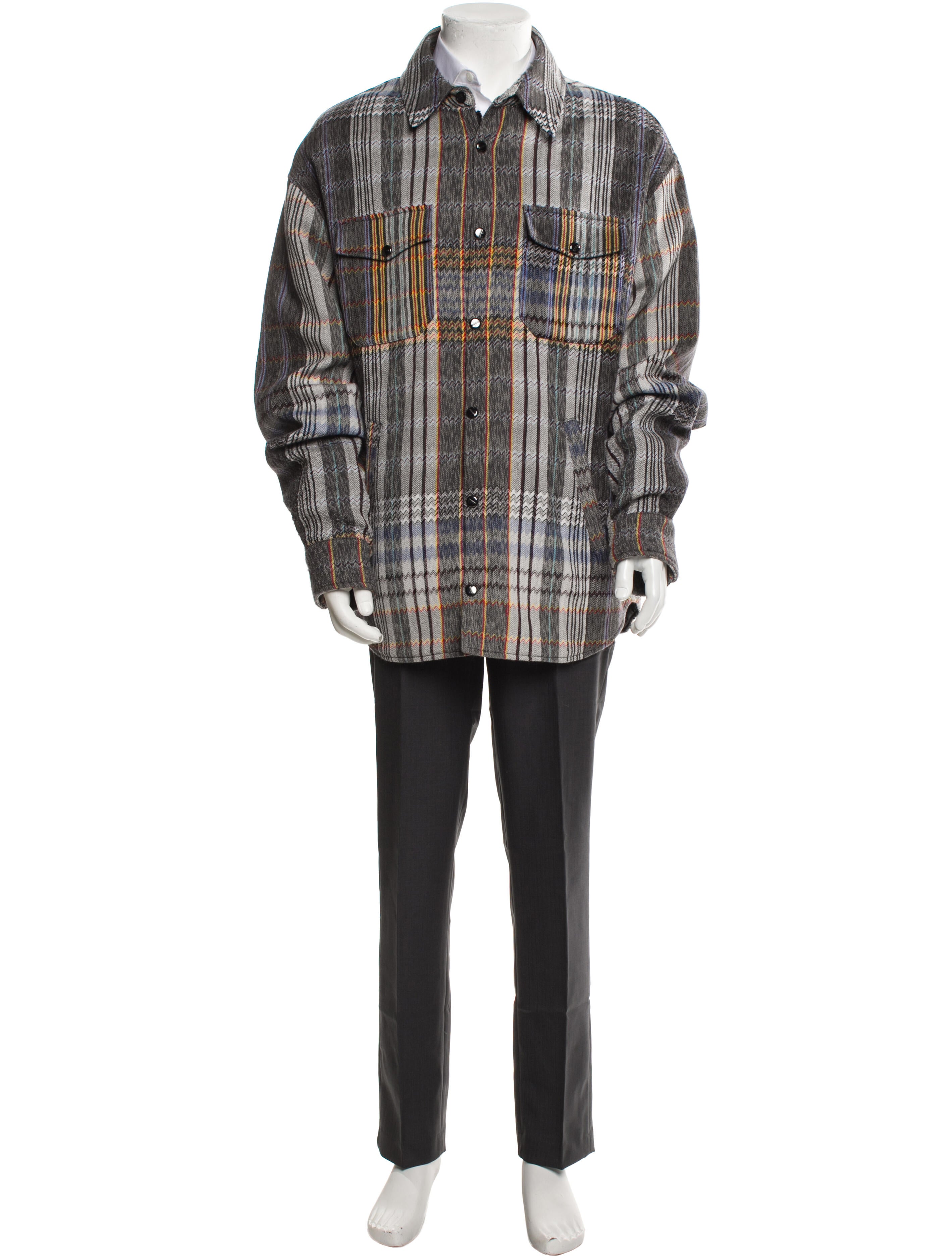 Missoni Wool Plaid Print Utility Jacket