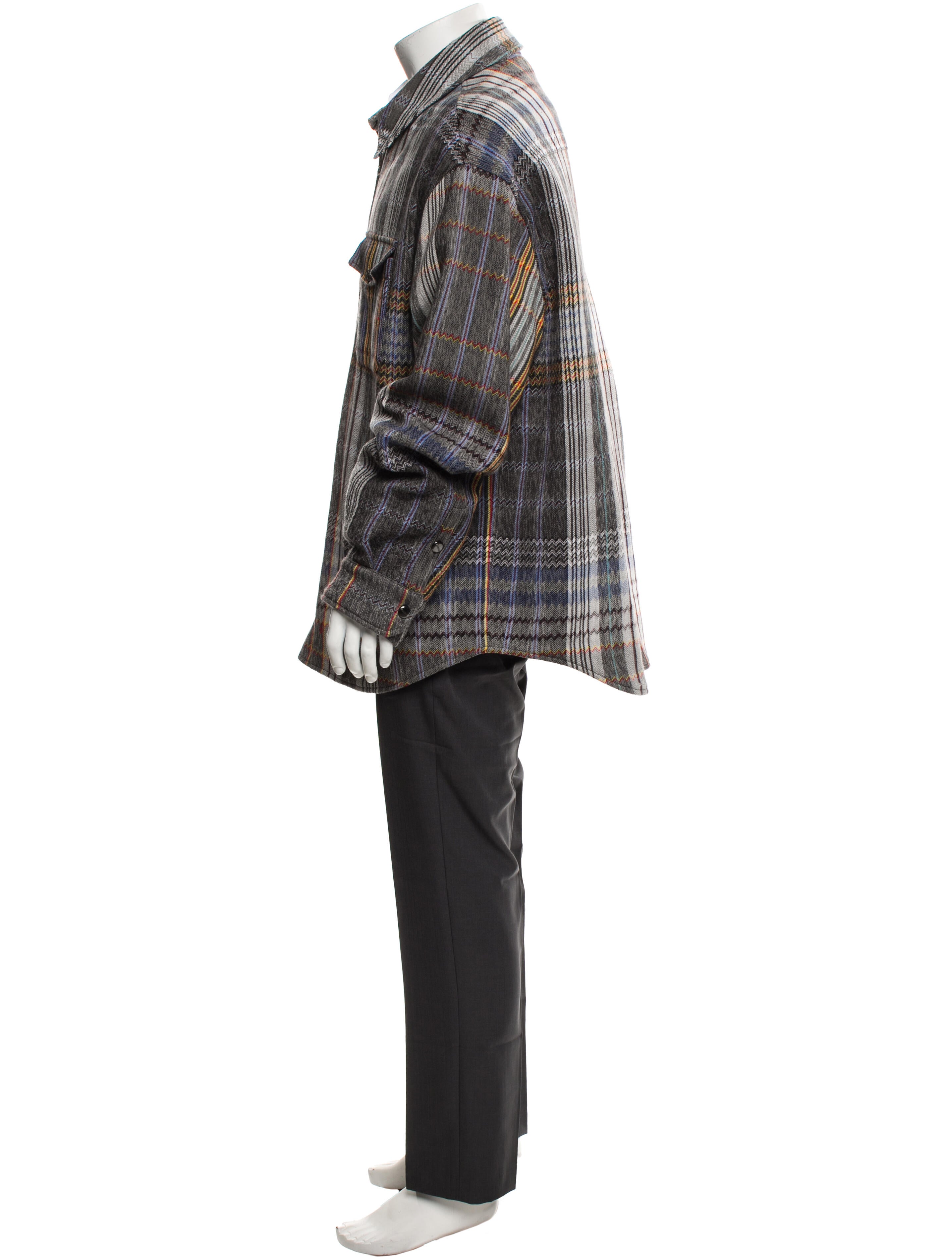 Missoni Wool Plaid Print Utility Jacket