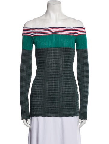 Missoni Tops Striped Off-The-Shoulder Top S