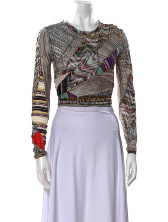 Missoni Printed Crew Neck Crop Top