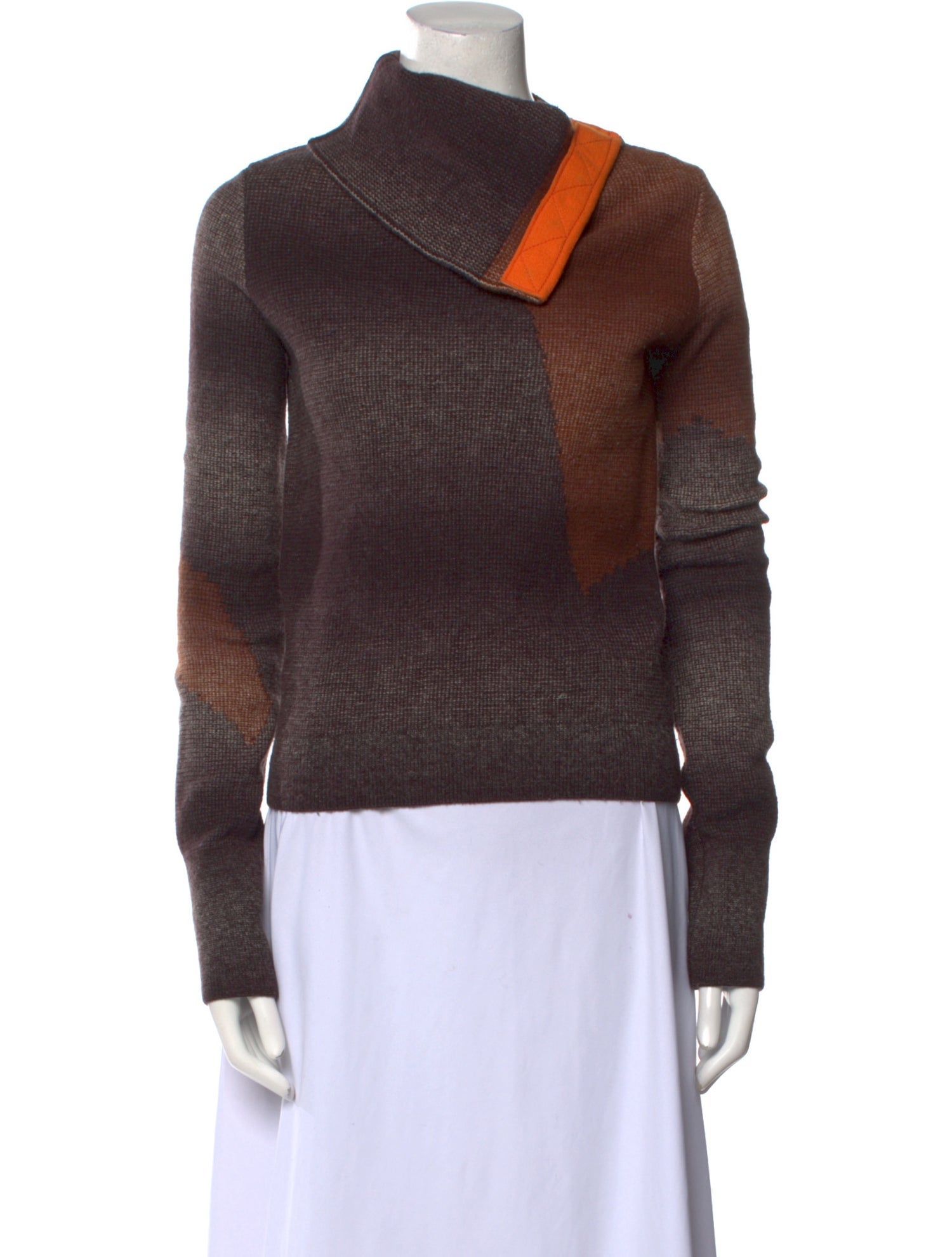 Missoni Colorblock Pattern Mock Neck Sweater