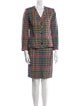 Missoni Wool Plaid Print Skirt Suit