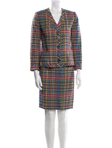 Missoni Suits and Sets Wool Plaid Print Skirt Suit M