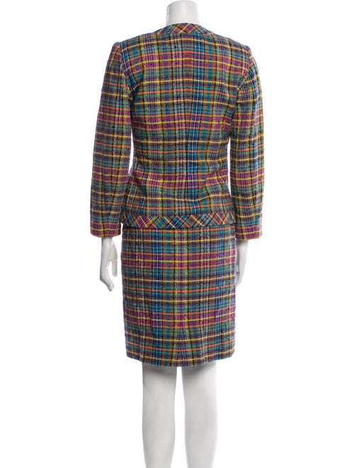 Missoni Wool Plaid Print Skirt Suit