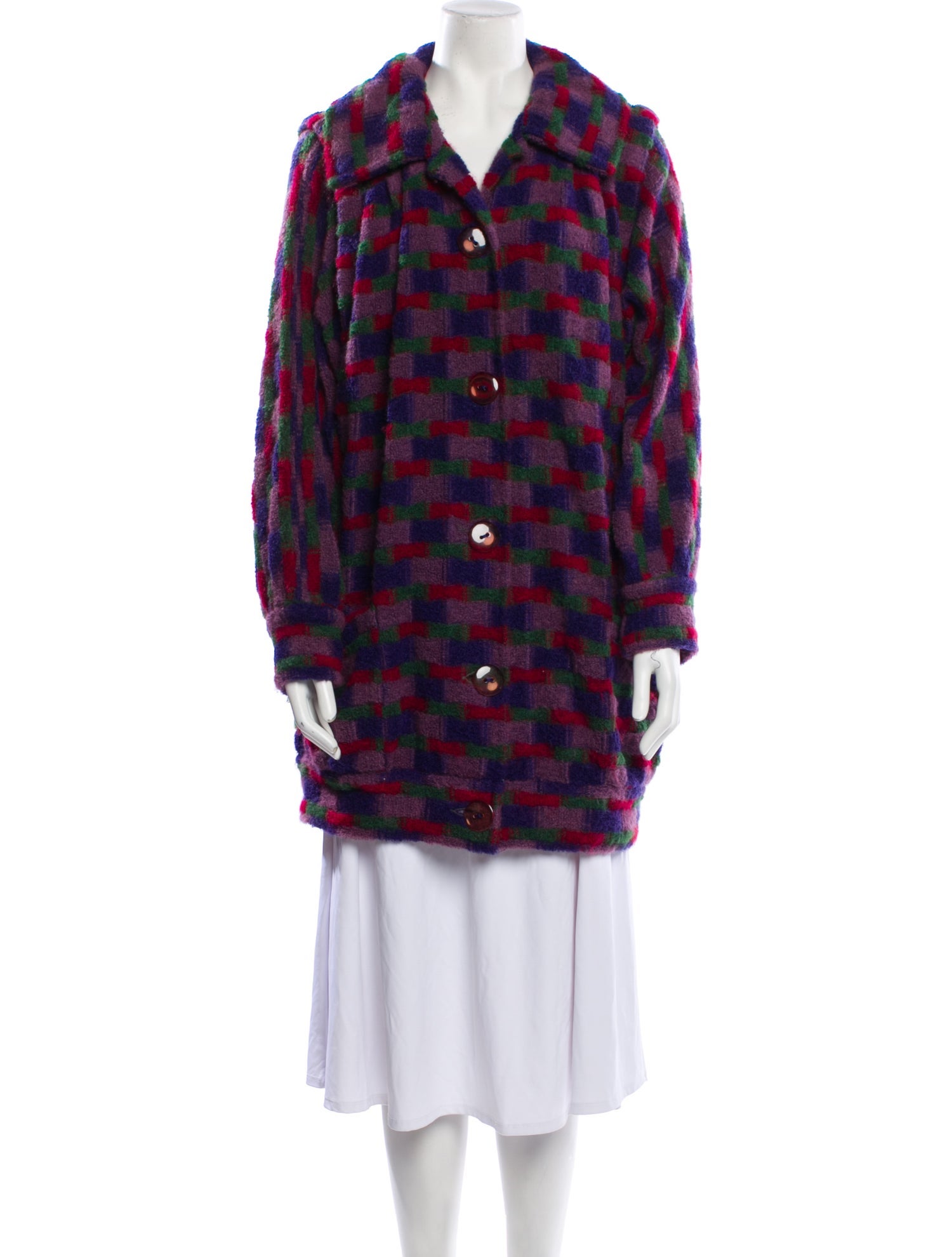 Missoni Mohair Plaid Print Coat