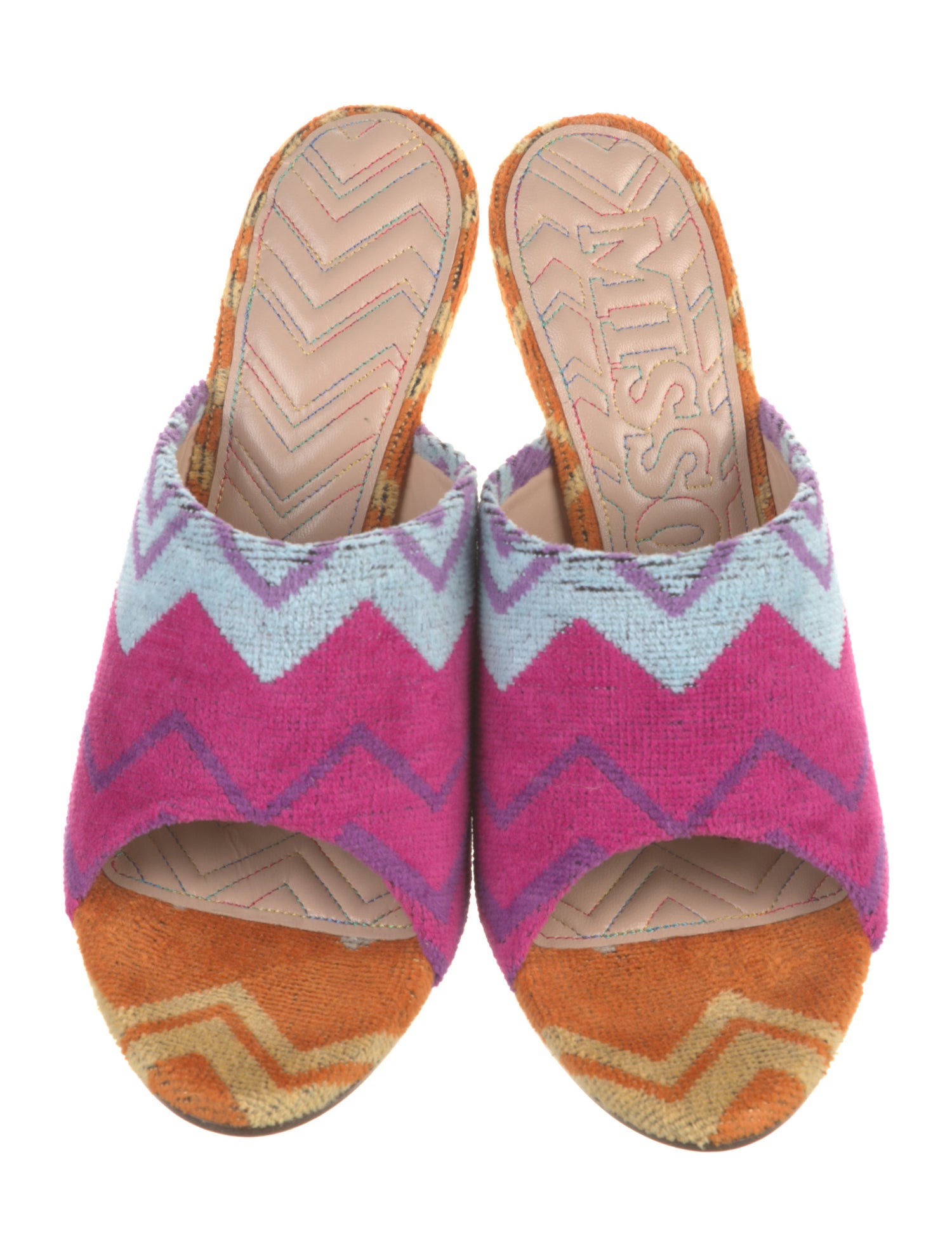 Missoni Terry Cloth Colorblock Pattern Slides w/ Tags
