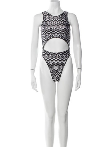 Missoni Swimwear Striped Cutout Accent One-Piece Us0, It36 | XS