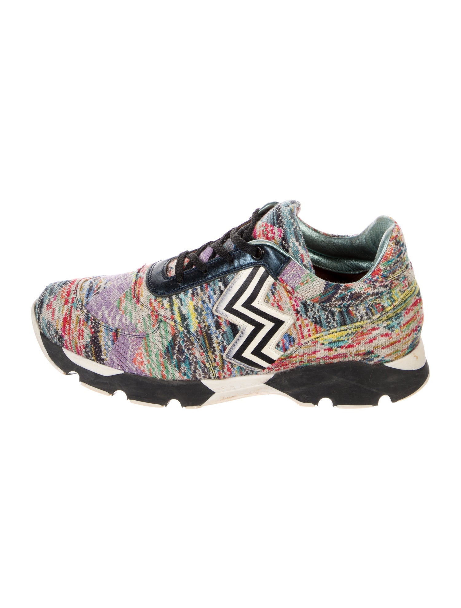Missoni Printed Leather Trim Embellishment Athletic Sneakers