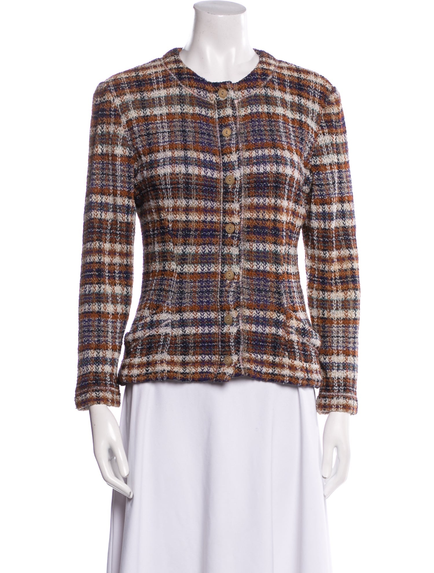 Missoni Plaid Print Crew Neck Sweater
