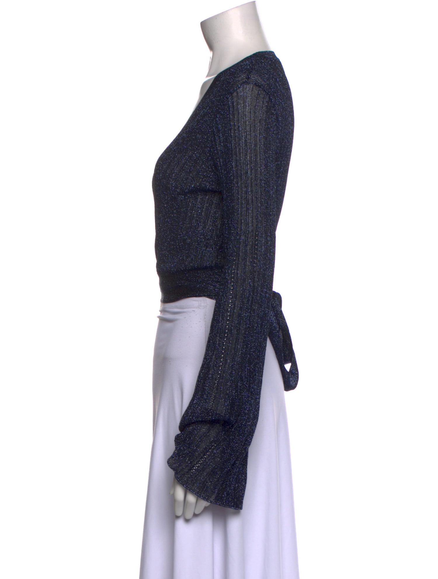 Missoni V-Neck Long Sleeve Crop Top