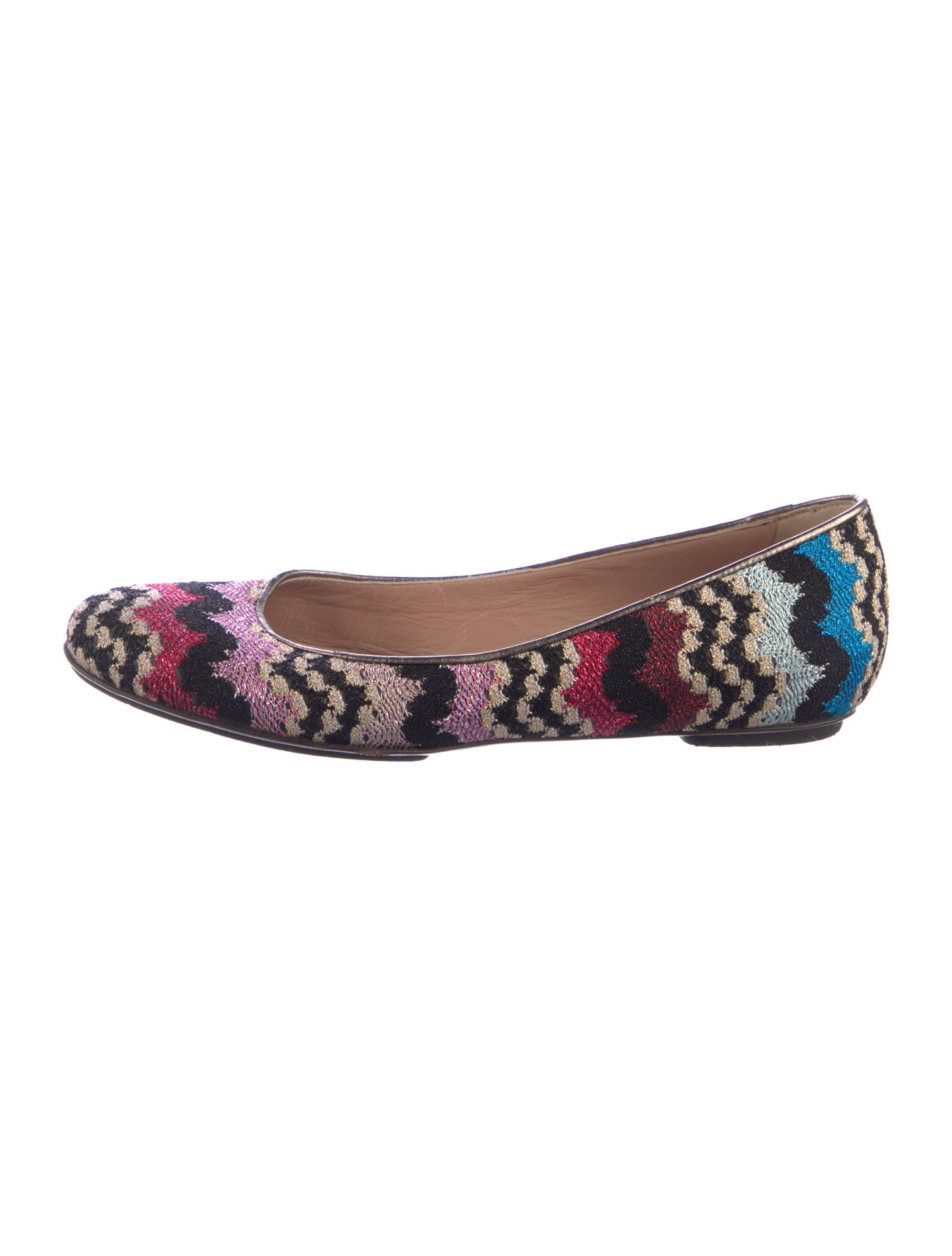 Missoni Striped Glitter Accents Ballet Flats