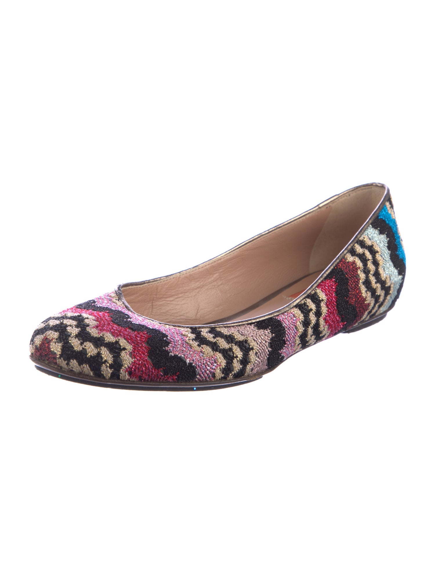 Missoni Striped Glitter Accents Ballet Flats
