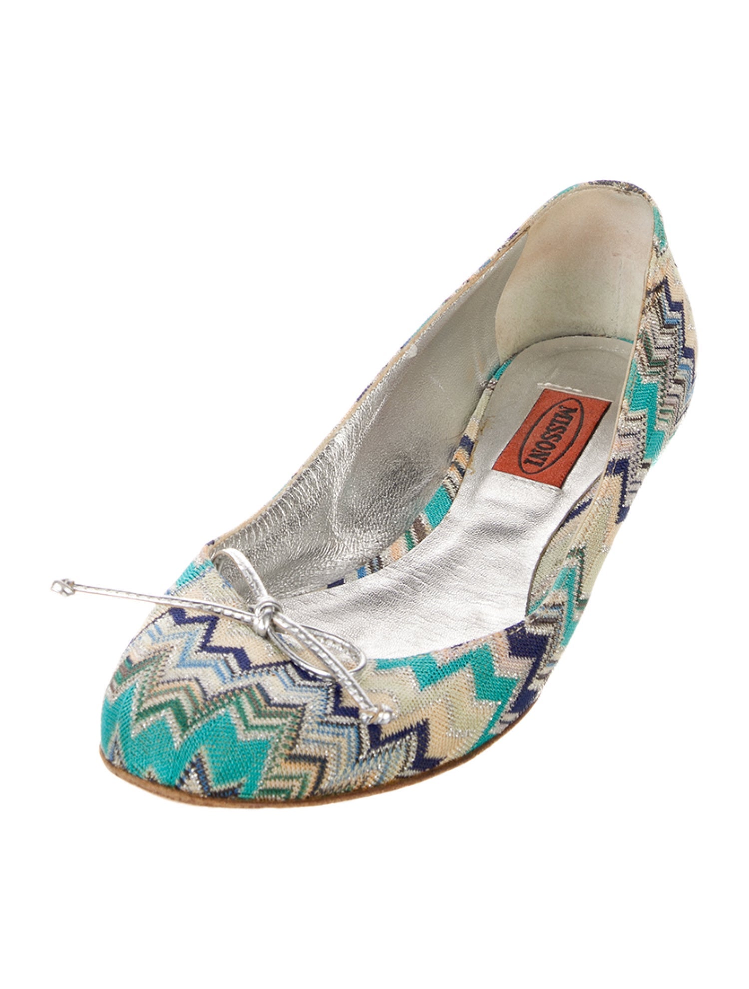 Missoni Striped Bow Accents Ballet Flats